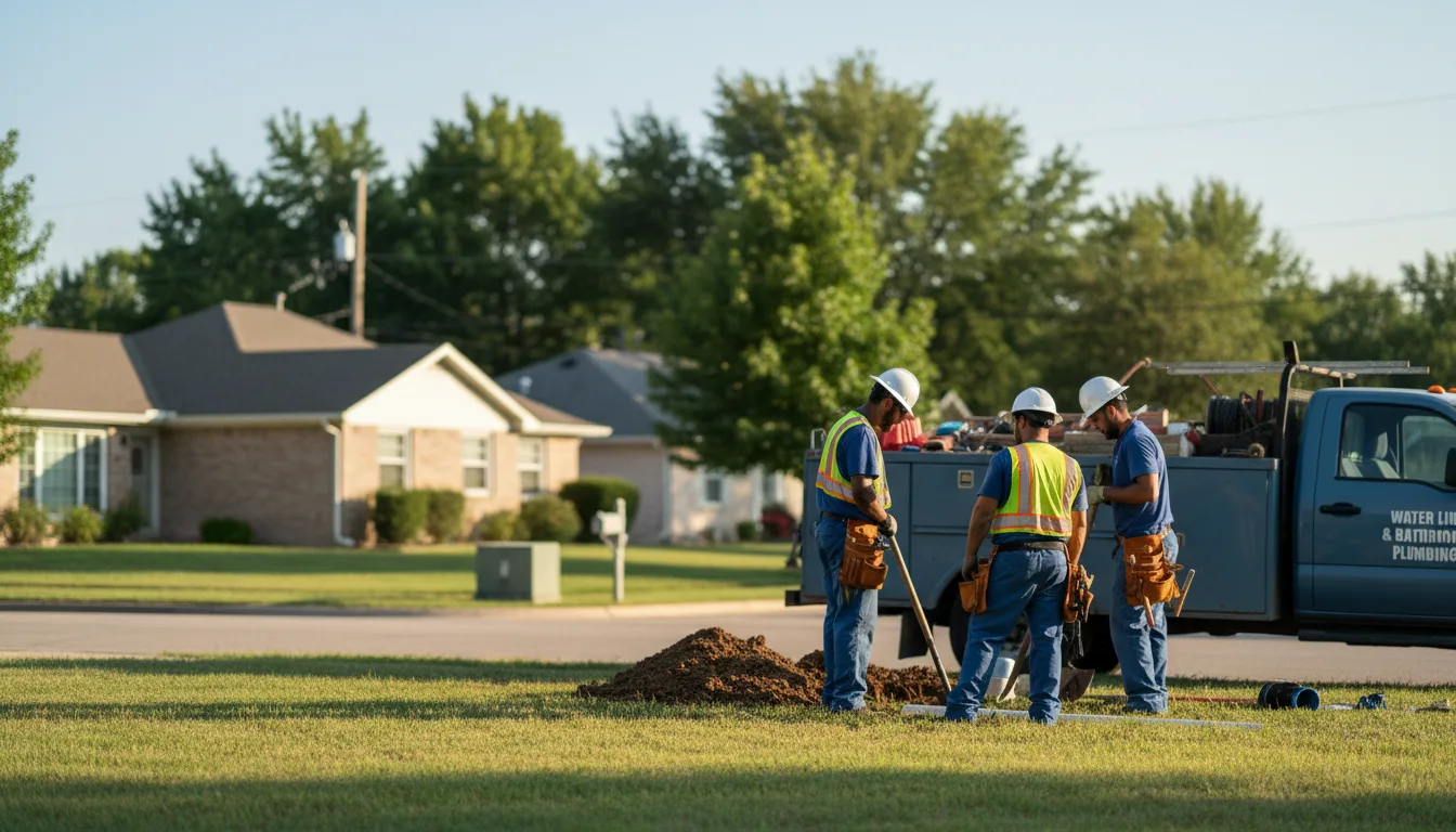 Residential water line and bathroom plumbing service in Isabel, KS